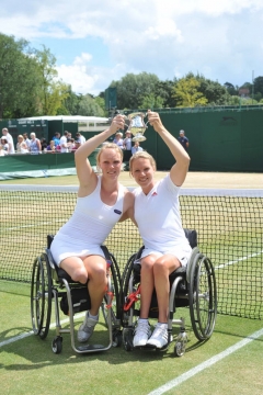 女子ダブルス優勝、Korie Homan、Esther Vergeer（オランダ）組