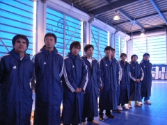 11月23日に行われた壮行会ではサポーターからエールをもらった